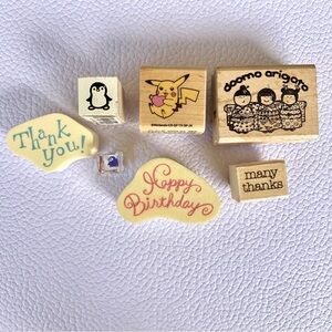 RARE Bundle 7 Rubber Stamps from Japan and Hawaii.